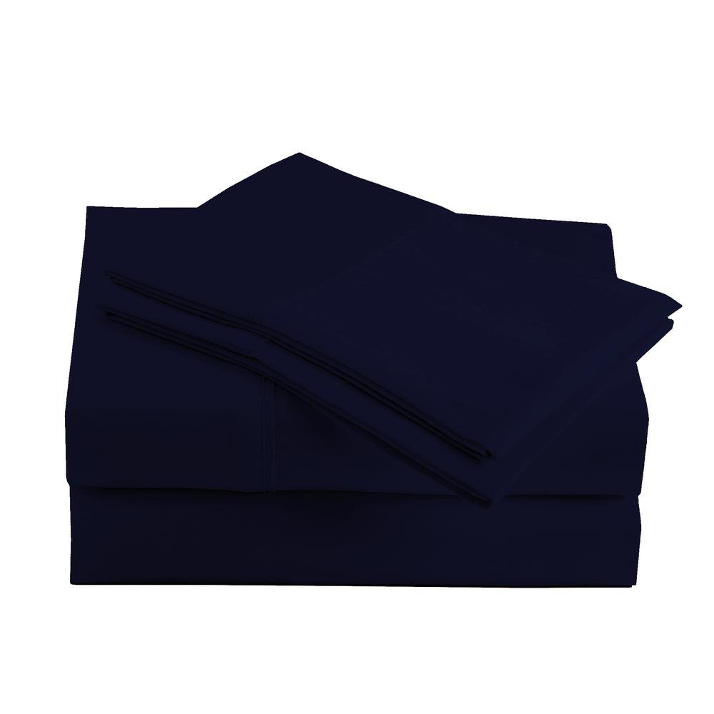 285 Thread Count Percale Bed Sheet Set | Midnight Blue