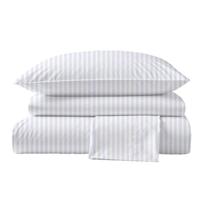 415 Thread Count Percale Bed Sheet Set | Nautical Stripe Blue