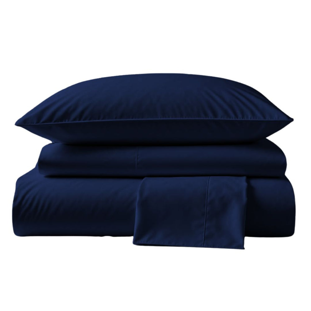 285 Thread Count Percale Bed Sheet Set | Midnight Blue