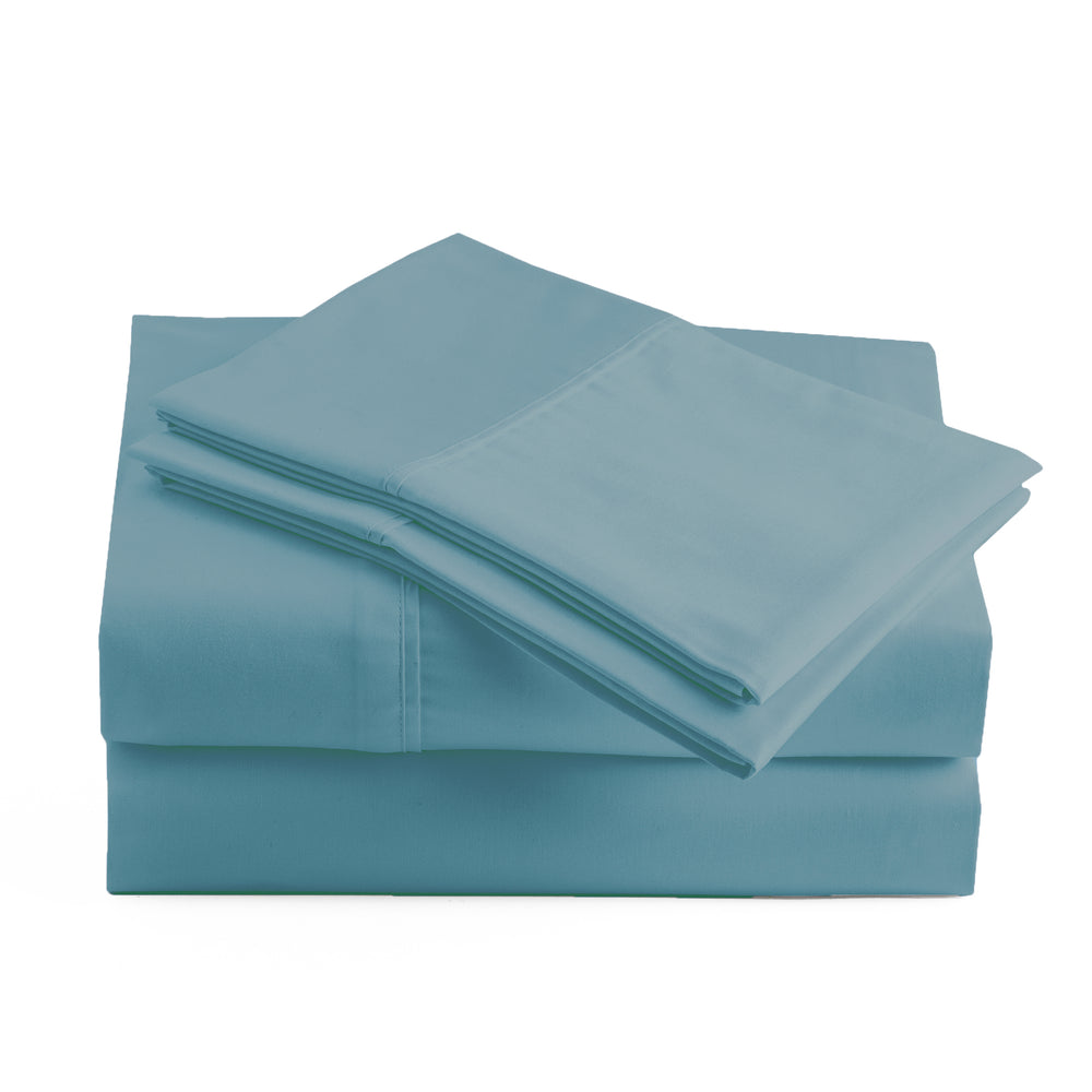 415 Thread Count Percale Bed Sheet Set | Light Denim