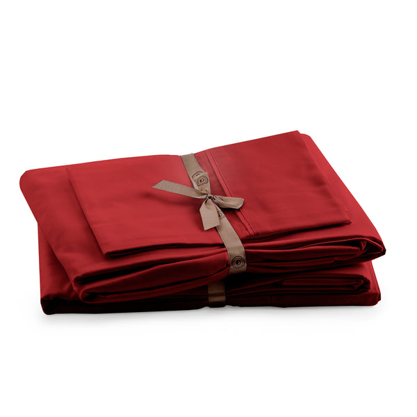 415 Thread Count Percale Bed Sheet Set | Burgundy