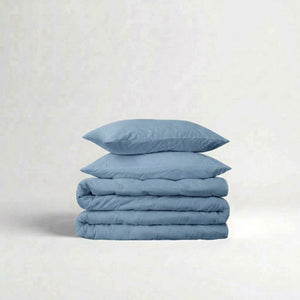 415 Thread Count Percale Duvet Cover Set | Light Denim