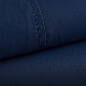 285 Thread Count Percale Bed Sheet Set | Navy Blue