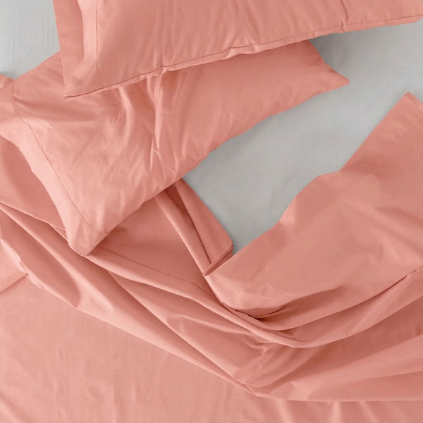 415 Thread Count Percale Bed Sheet Set | Rose Gold