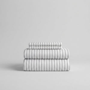 415 Thread Count Percale Bed Sheet Set | Nautical Stripe Grey