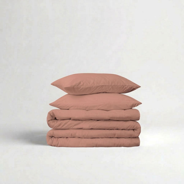 415 Thread Count Percale Duvet Cover Set | Rose Gold