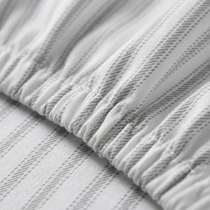 415 Thread Count Percale Bed Sheet Set | Nautical Stripe Grey