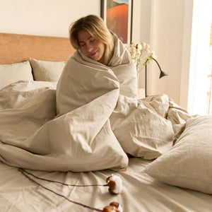 415 Thread Count Percale Duvet Cover Set | Latte