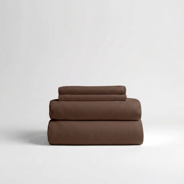 600 Thread Count Sateen Bed Sheet Set | Chocolate