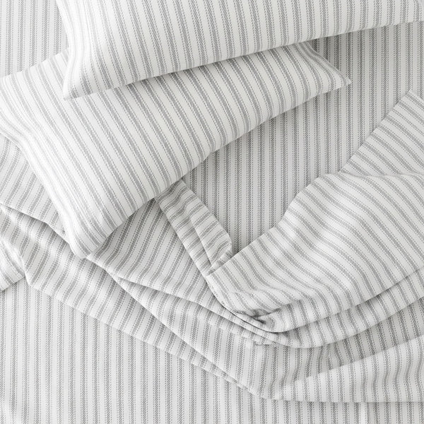 415 Thread Count Percale Bed Sheet Set | Nautical Stripe Grey