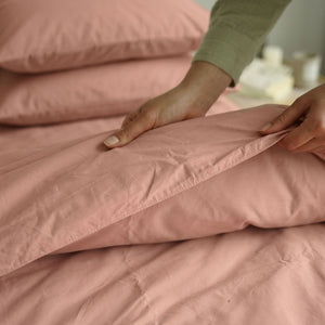 415 Thread Count Percale Duvet Cover Set | Rose Gold