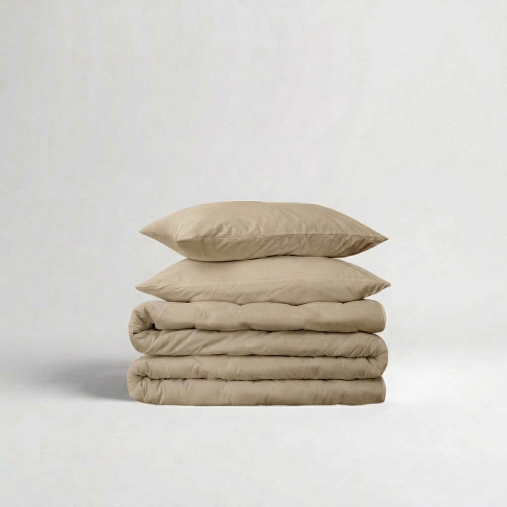 285 Thread Count Percale Duvet Cover Set | Latte