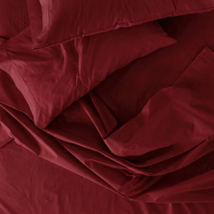 285 Thread Count Percale Bed Sheet Set | Burgundy