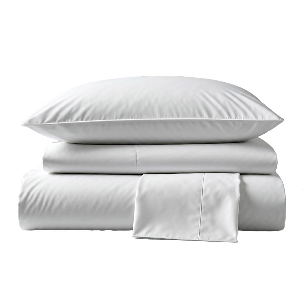 800 Thread Count Sateen Bed Sheet Set | White