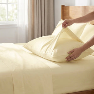 600 Thread Count Sateen Thermoregulating Bed Sheet Set  | Ivory