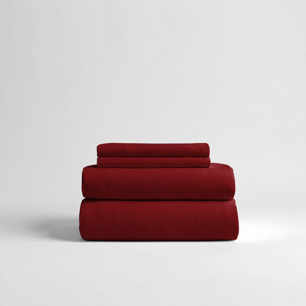 415 Thread Count Percale Bed Sheet Set | Burgundy