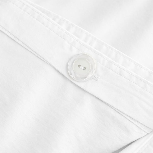 285 Thread Count Percale Duvet Cover Set with Buttons  | White