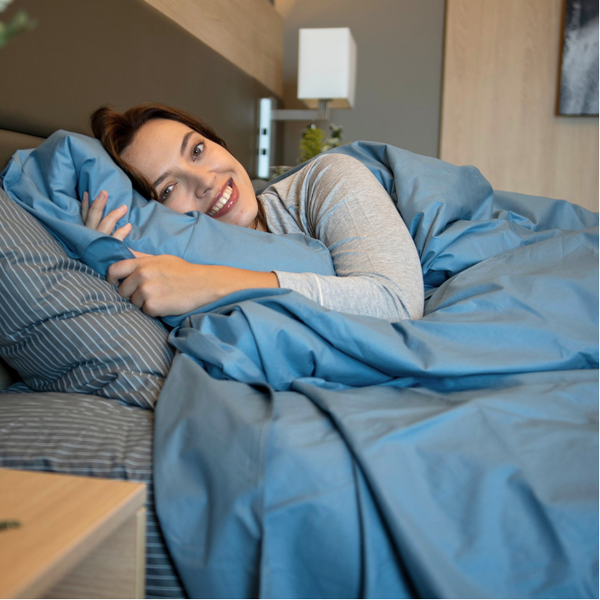 415 Thread Count Percale Duvet Cover Set | Light Denim