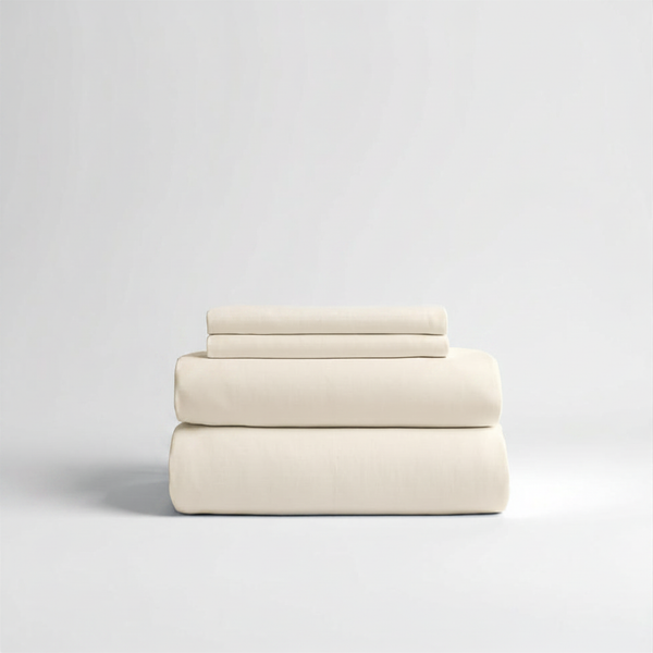 600 Thread Count Sateen Bed Sheet Set | Ivory