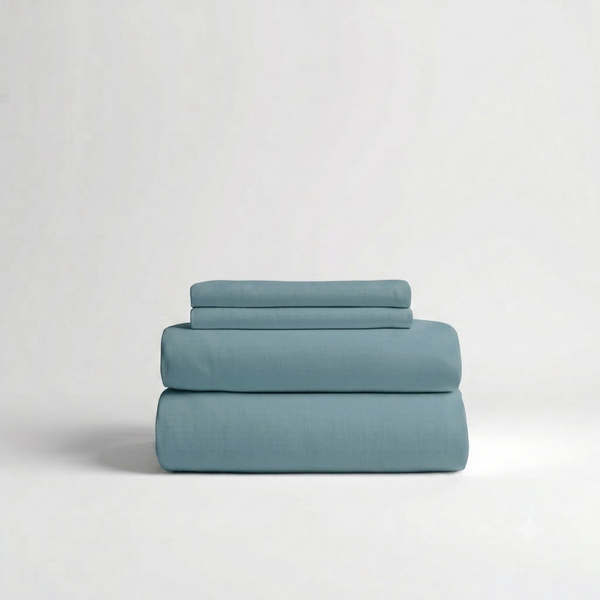 415 Thread Count Percale Bed Sheet Set | Light Denim