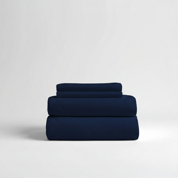 285 Thread Count Percale Bed Sheet Set | Navy Blue