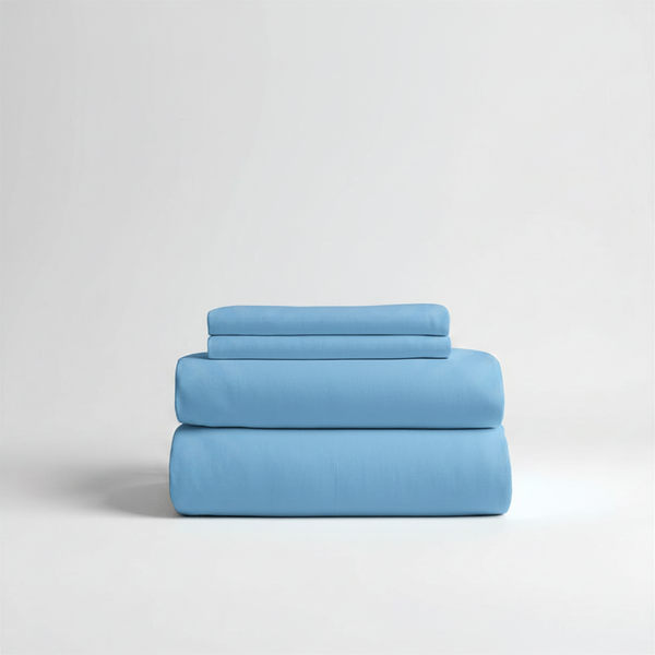 415 Thread Count Percale Bed Sheet Set | Sky Blue