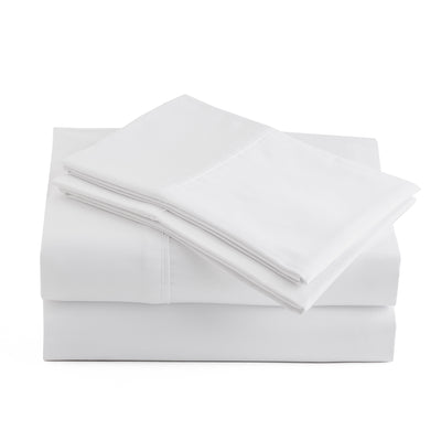 400 Thread Count Sateen Bed Sheet Set | White