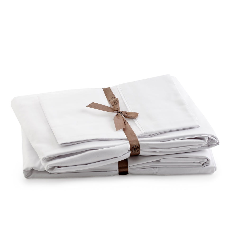 400 Thread Count Sateen Bed Sheet Set | White