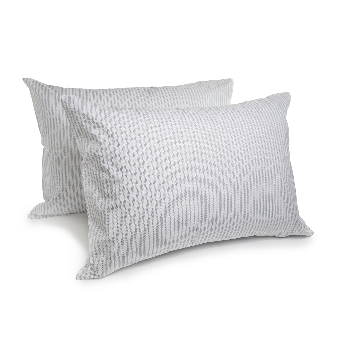 415 Thread Count Percale Pillowcase Set | Nautical Stripe Grey