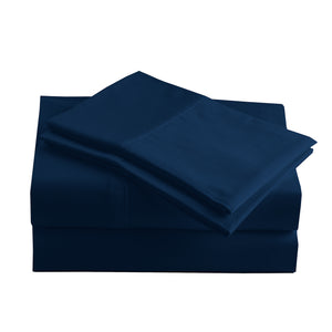 285 Thread Count Percale Bed Sheet Set | Navy Blue