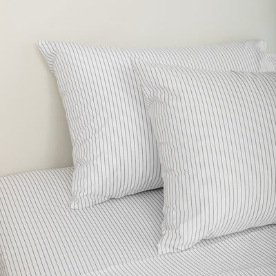 415 Thread Count Percale Pillowcase Set | Pinstripe White