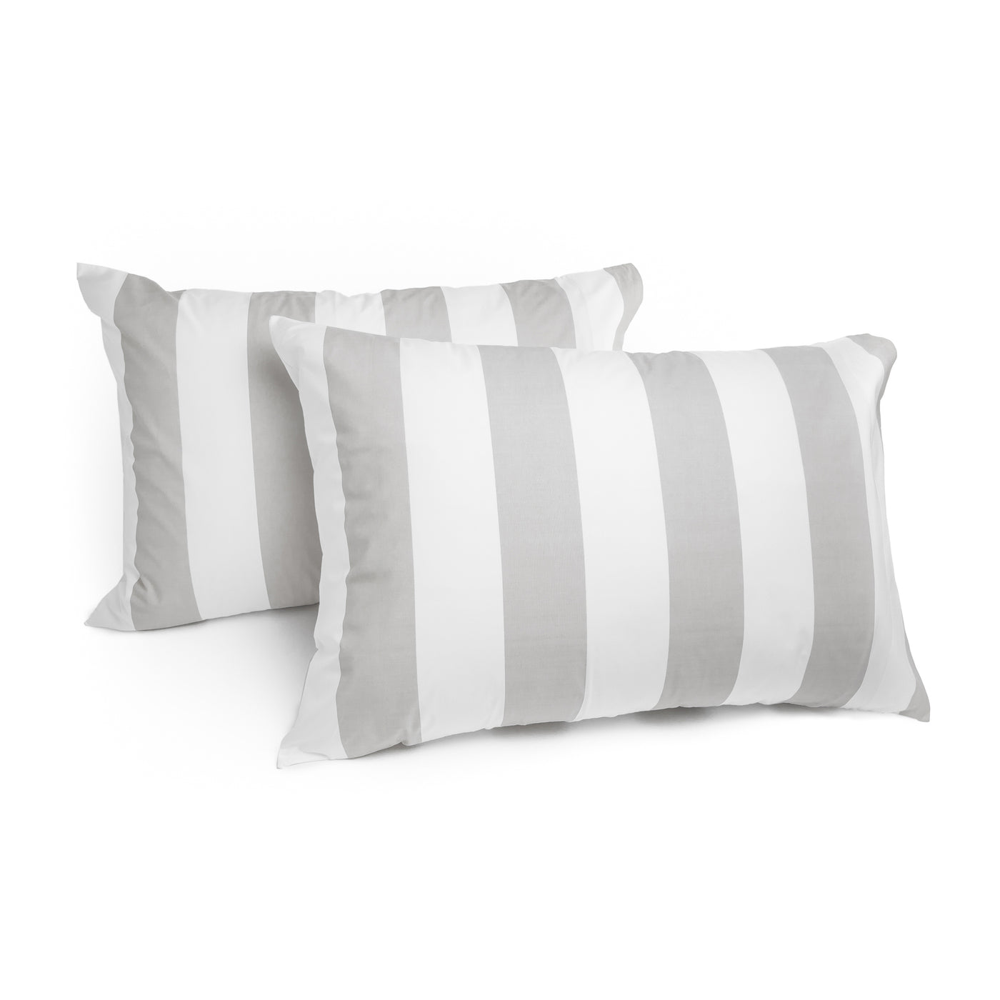 415 Thread Count Percale Pillowcase Set | Bold Stripe Grey