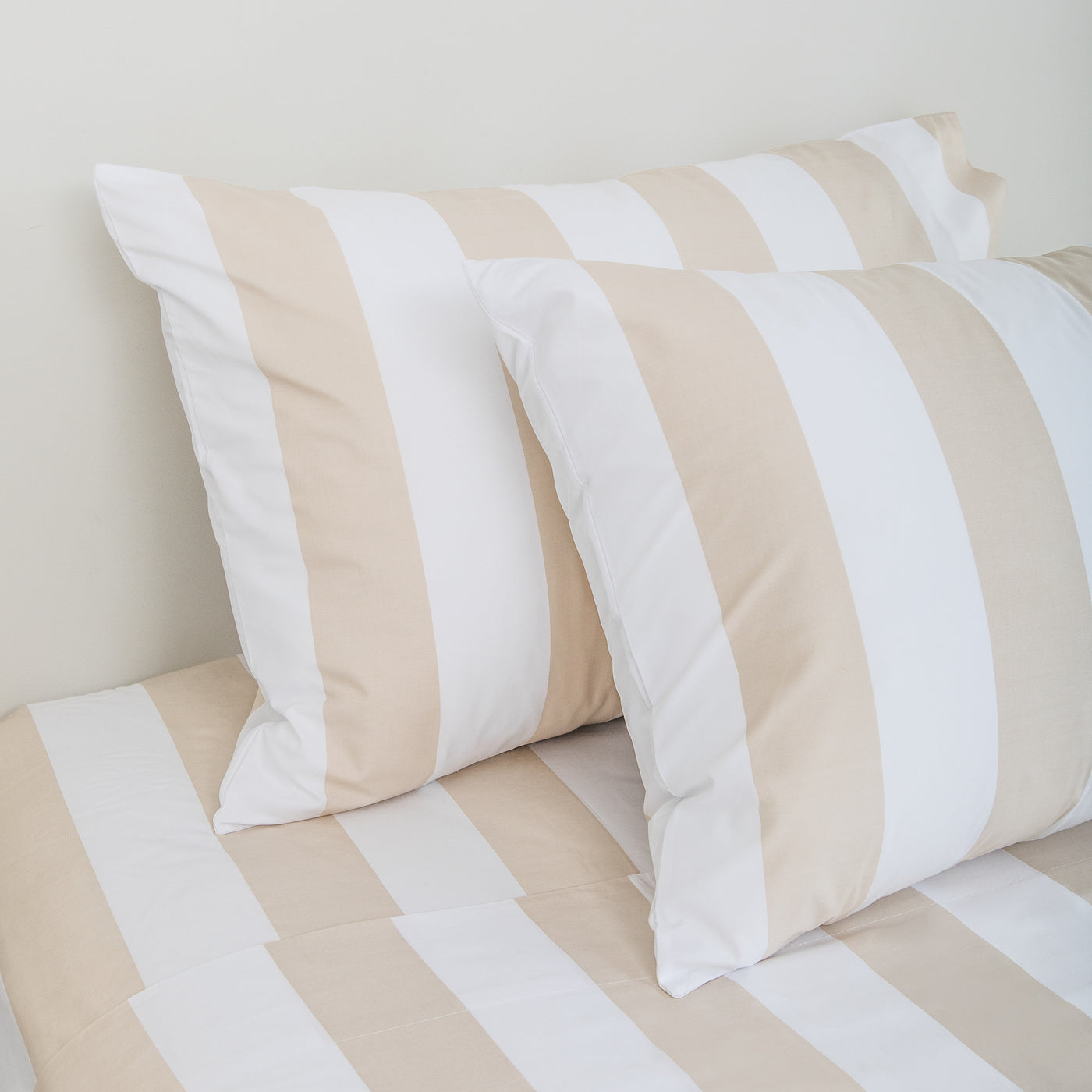 415 Thread Count Percale Pillowcase Set | Bold Stripe Latte