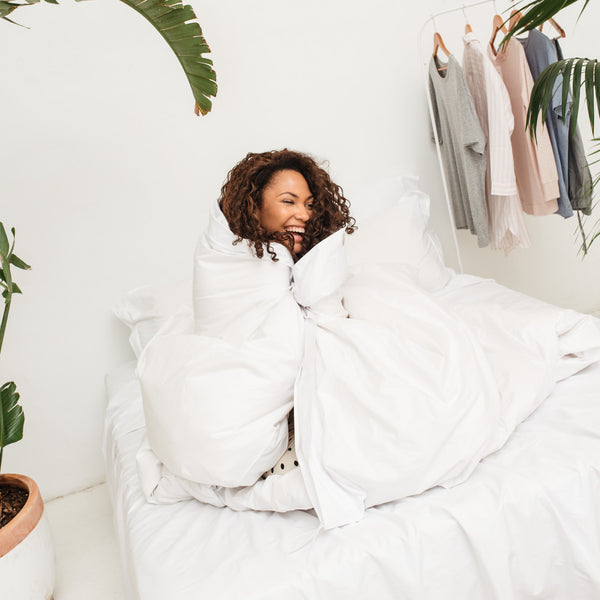 285 Thread Count Percale Duvet Cover Set | White