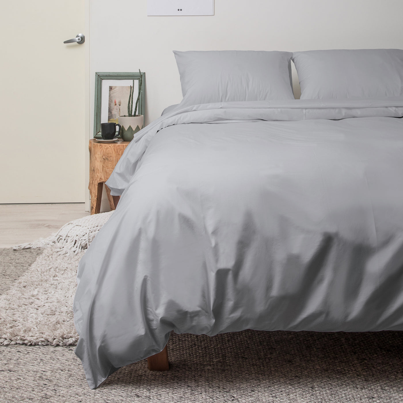 285 Thread Count Percale Duvet Cover Set | Slate