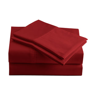 415 Thread Count Percale Bed Sheet Set | Burgundy