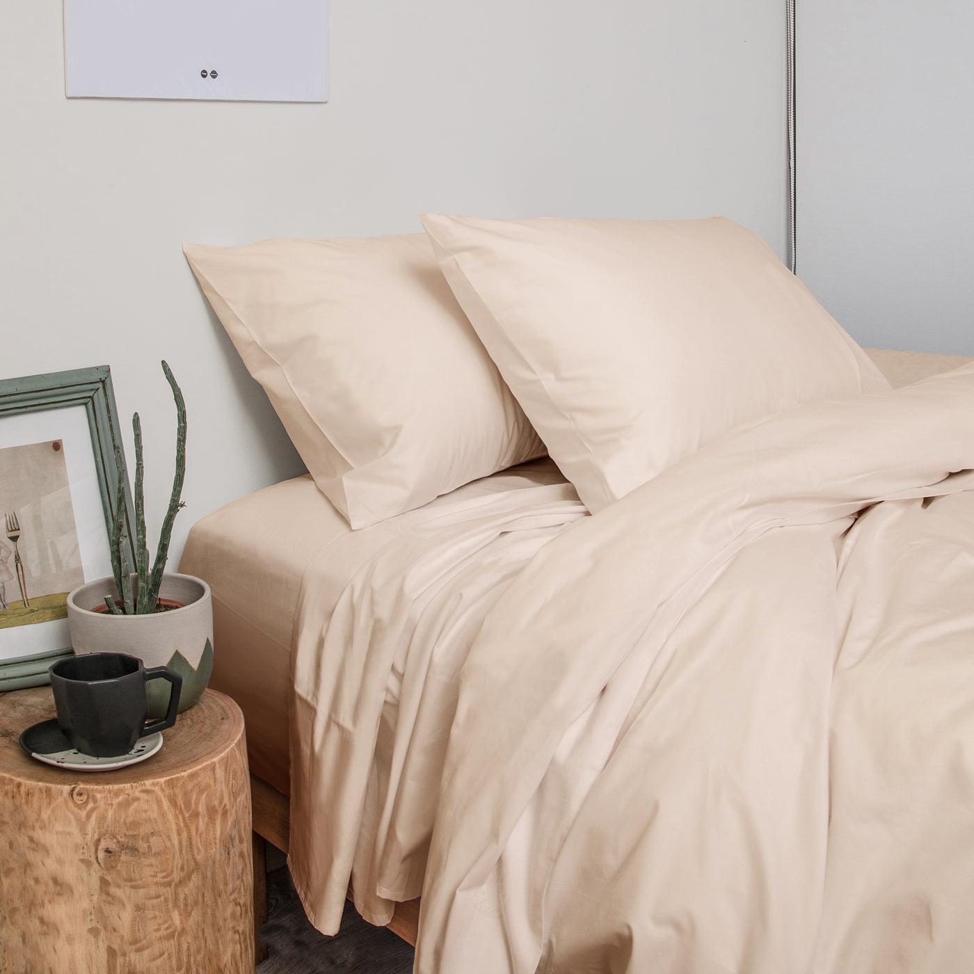 285 Thread Count Percale Bed Sheet Set | Ivory