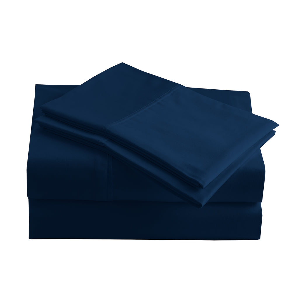 415 Thread Count Percale Bed Sheet Set | Navy Blue