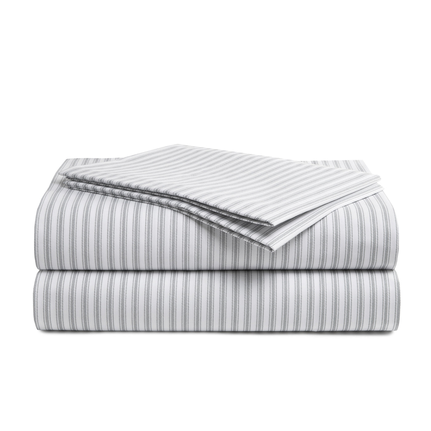 415 Thread Count Percale Bed Sheet Set | Nautical Stripe Grey