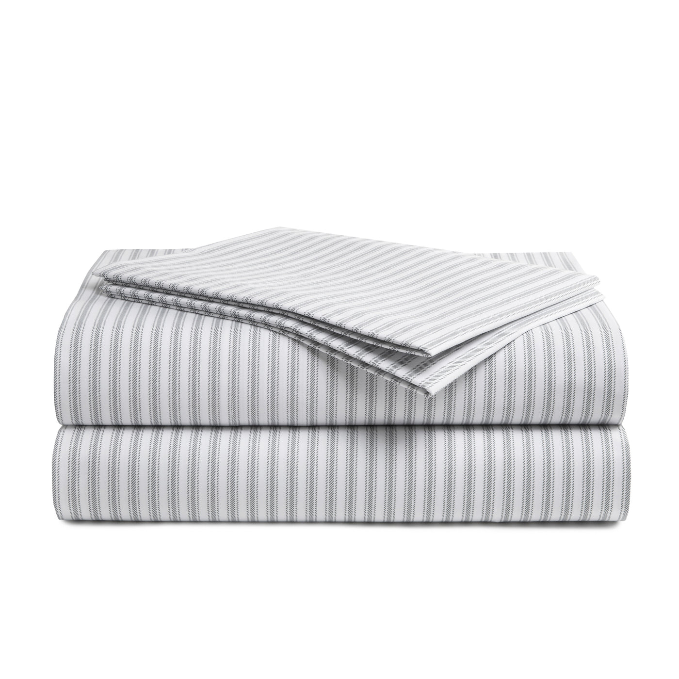 415 Thread Count Percale Bed Sheet Set | Nautical Stripes Grey
