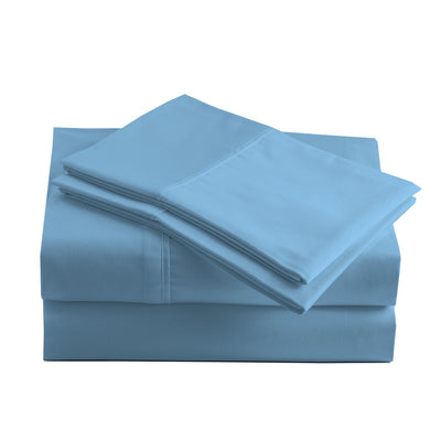415 Thread Count Percale Bed Sheet Set | Sky Blue